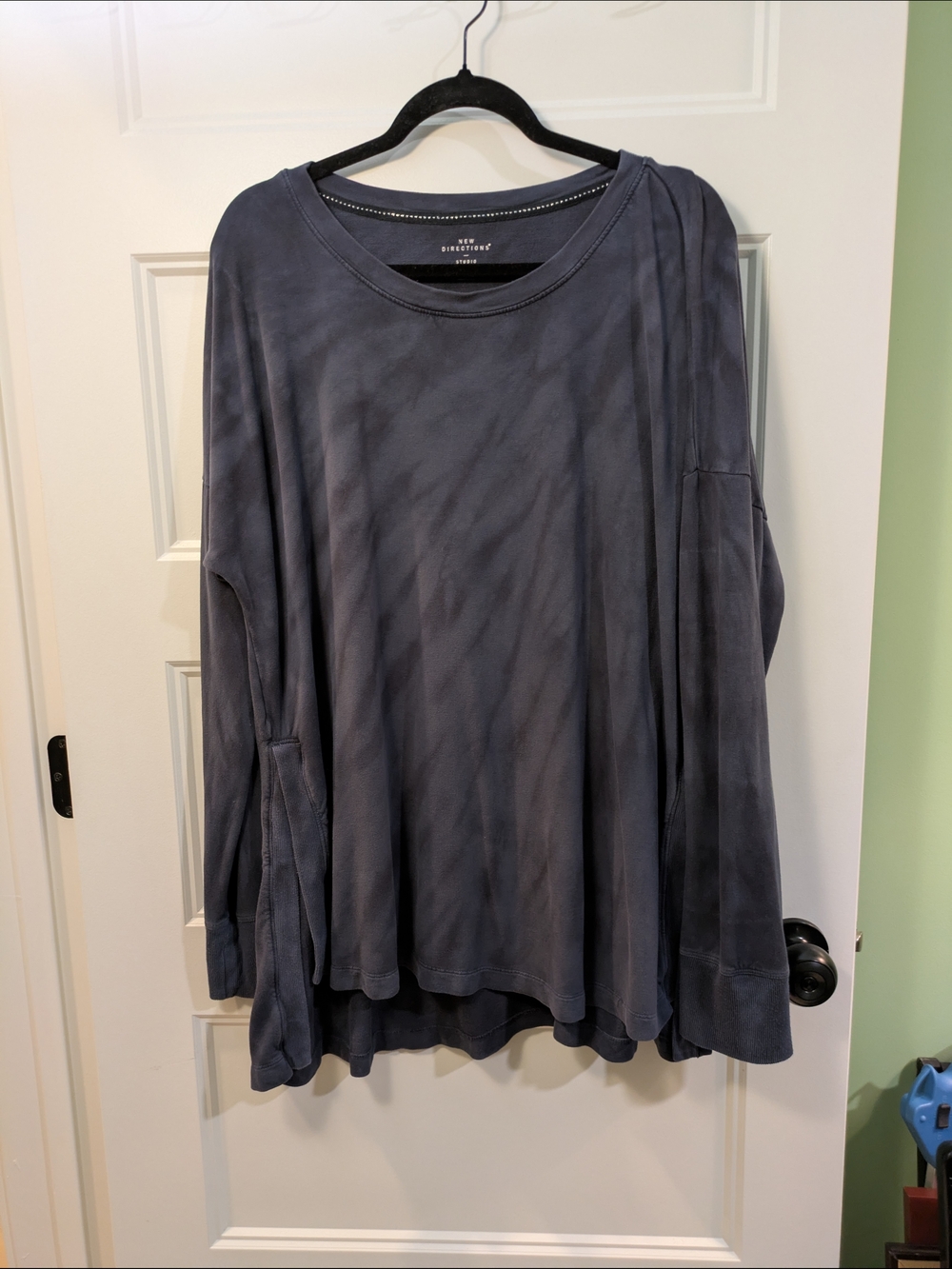 new directions Slate Blue Long Sleeve Scoop Neck Pullover